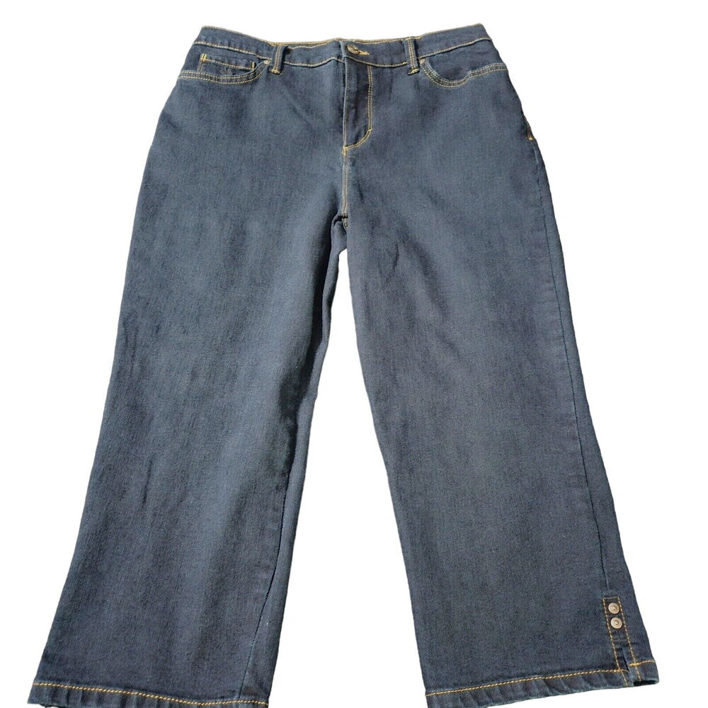 Gloria Vanderbilt Womens Capri Jeans Blue Size 8 Cotton Blend Amanda Slimming